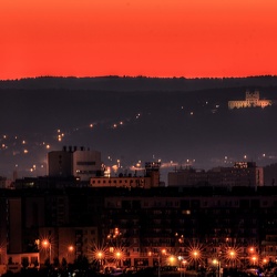 Svítání nad Olomoucí - pohled ze Zlatého vrchu