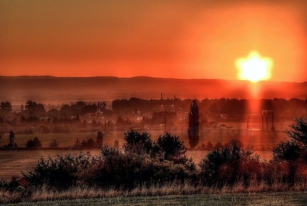 Svítání nad Olomoucí - pohled ze Zlatého vrchu