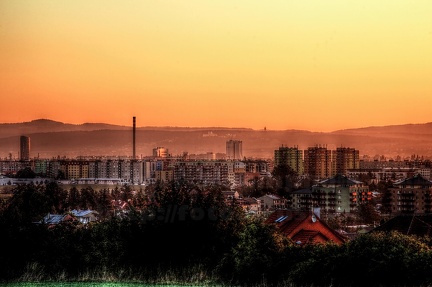 Svítání nad Olomoucí - pohled ze Zlatého vrchu